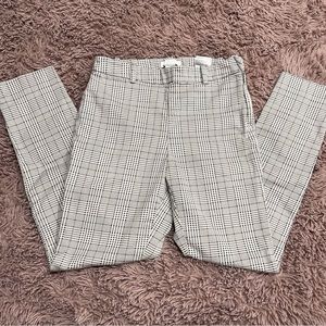 H&m Women Light Gray Plaid Ankle High Rise Slacks